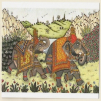 Indian Elephants Greeting Cards